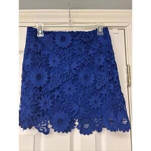Forever 21 Royal Blue Lace Stretch Pencil Skirt Size M Lined. Summer